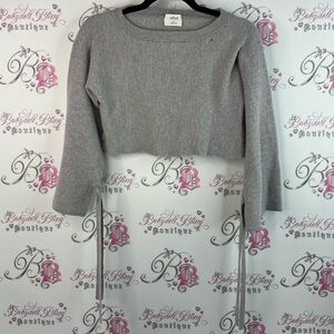 Wilfred cropped sweater tie up ribbon ties grey soft cozy Light Gray Sweater